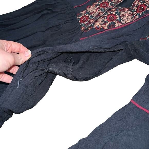 AMERICAN EAGLE OUTFITTERS Navy Blue Boho Bell Sleeve Dress Size S - Picture 4 of 10